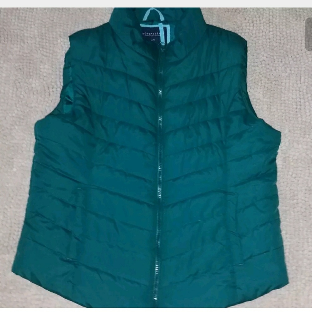 Aeropostale womens vest size XL teal zip up